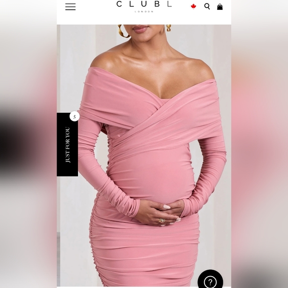 Club L London Blush Pink Maternity Dress - Picture 3 of 6